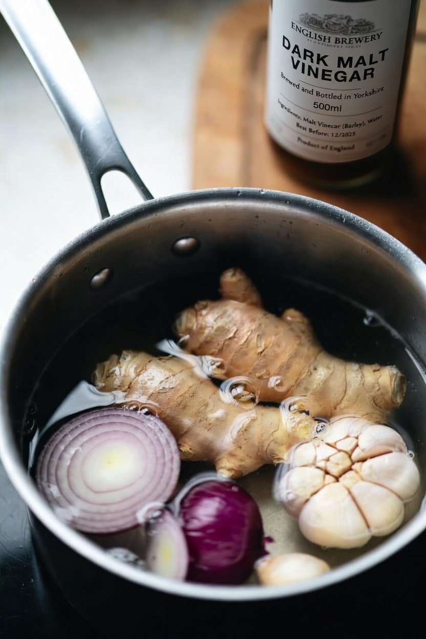The Morning and After Dinner Tea Recipe with Ginger Turmeric Onion Garlic Cinnamon and Guava Leaf