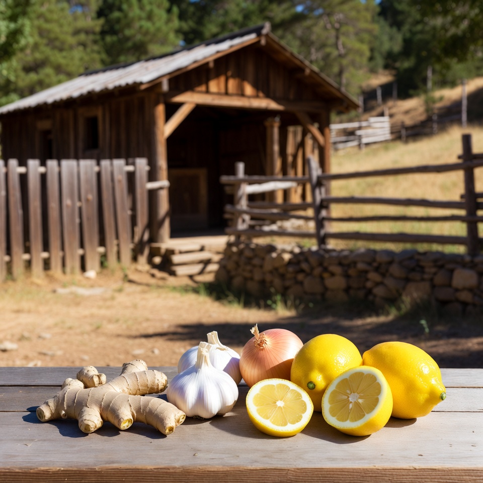 Mélange de gingembre, ail, oignon et citron : nettoie ton corps et tes poumons.