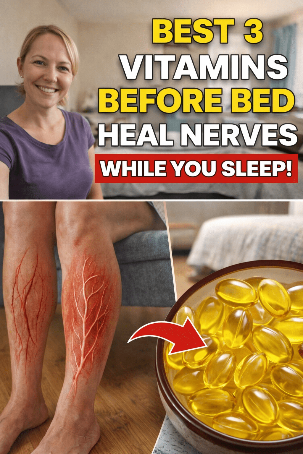 Discover the 3 Best Vitamins to Take Before Bed That Support Leg Health in Seniors Over 60