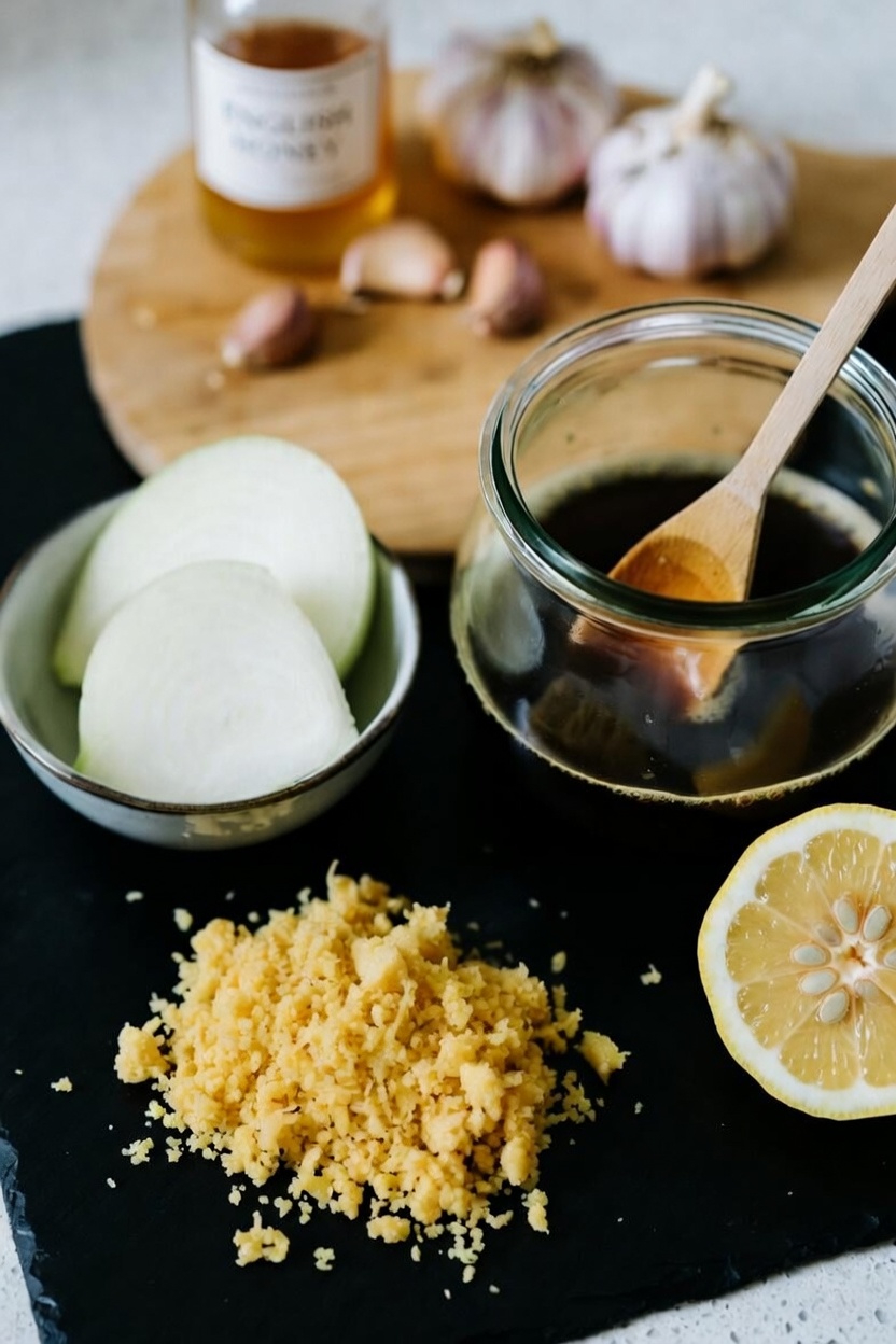 Simple Guide to Preparing a Grated Ginger, Onion, Garlic, Lemon Juice and Honey Blend at Home