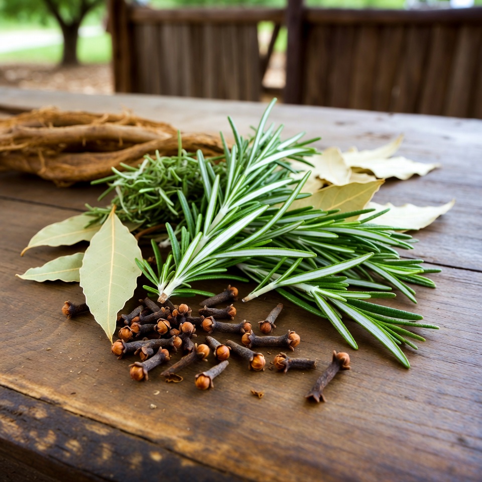 A Natural Blend of Rosemary, Cloves, and Bay Leaves