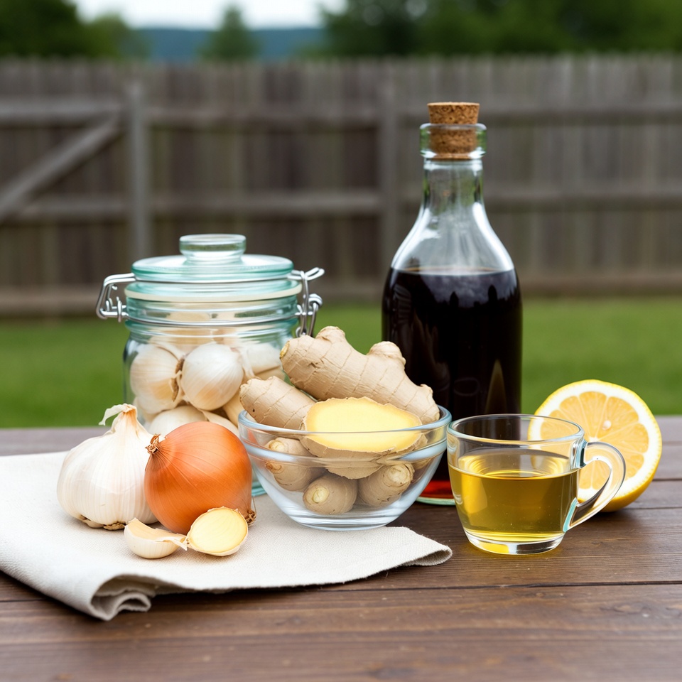 A Natural Remedy for Flu and Colds: Garlic, Ginger, Onion, Lemon Juice, and Honey – The Ultimate Health Boost