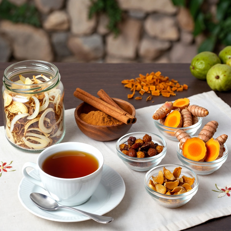 The perfect tea to start your morning and end your day: a powerful blend of garlic π§, turmeric, onion π§
, ginger π«, cinnamon, and guava leaves