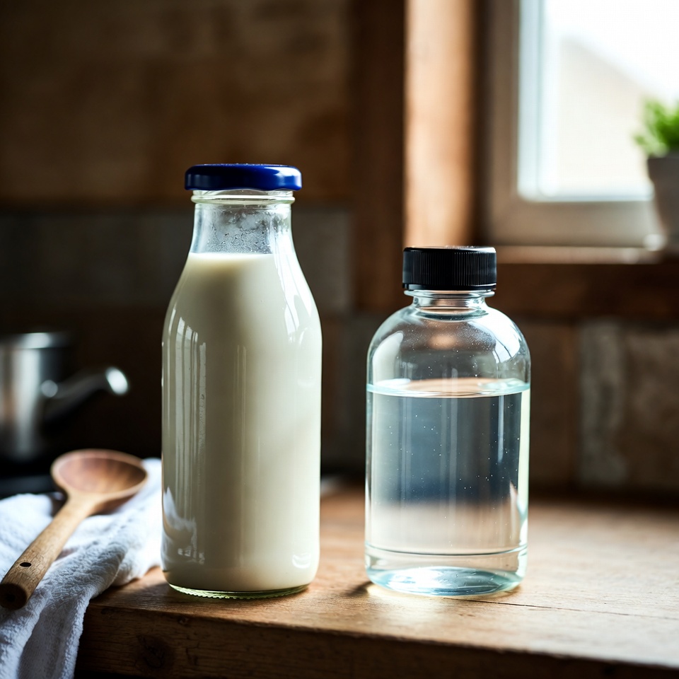 Just pour milk into vaseline! never buy from the store anymore! only 2 ingredients