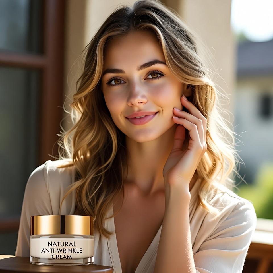 Natural anti-wrinkle cream to moisturize and rejuvenate the skin