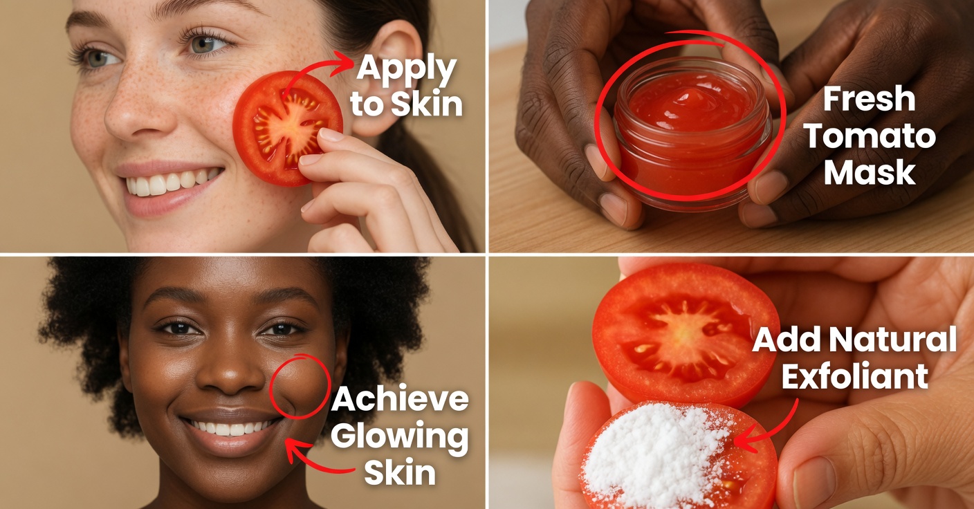 Gel nocturno de tomate para aclarar la piel