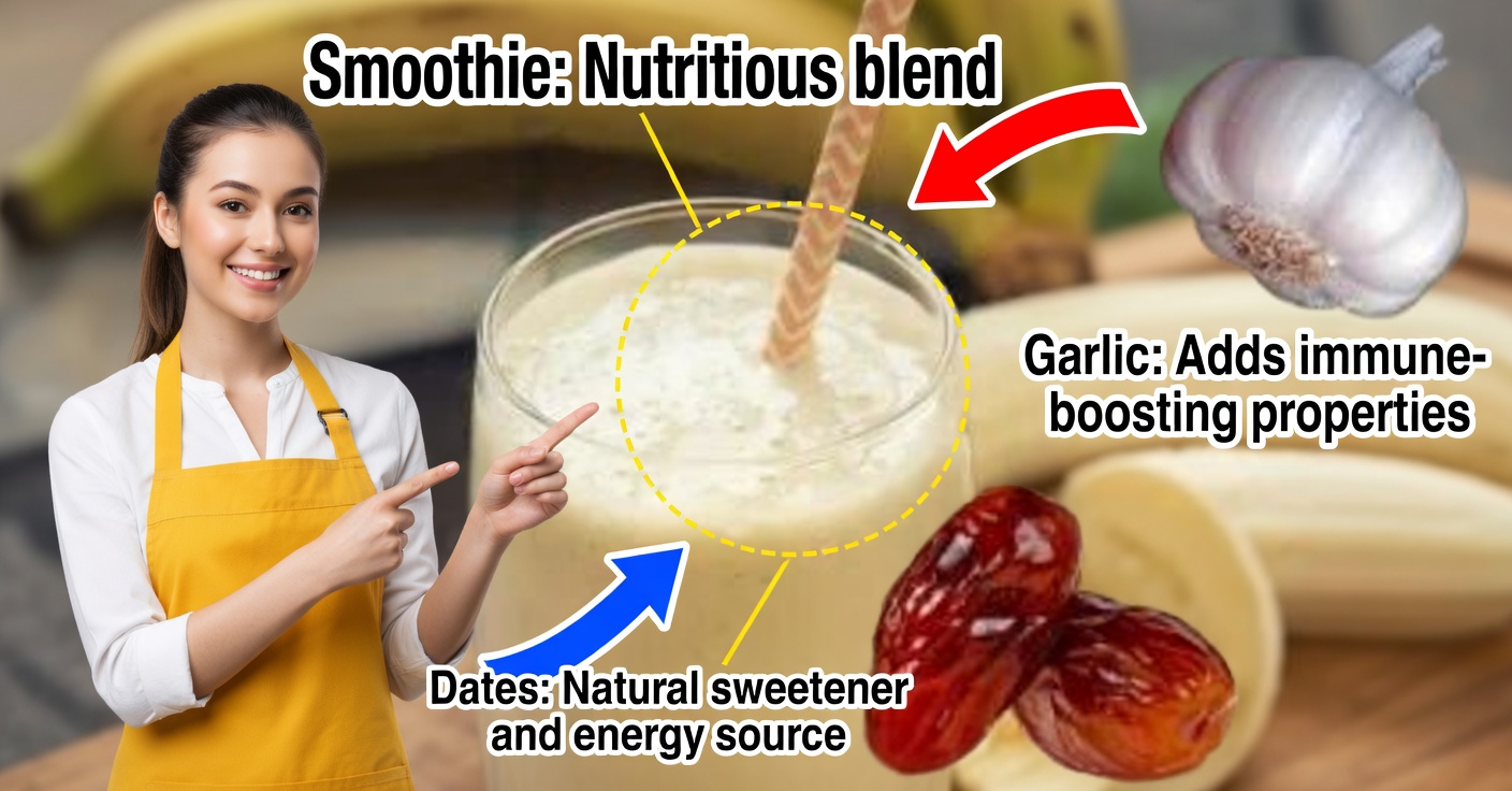 Batido de plátano y ajo con dátiles: remedio natural para tu salud