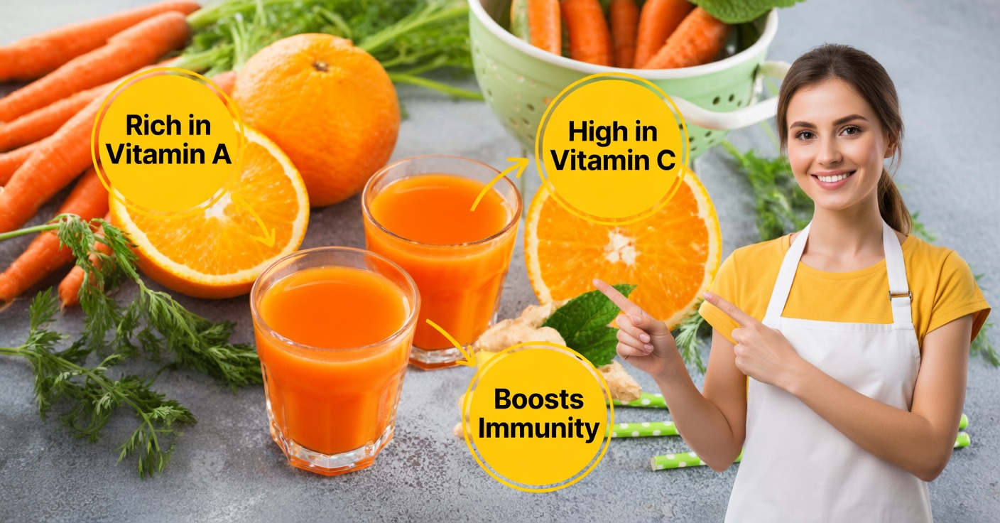 Jugo de zanahoria con jengibre y naranja: vitalidad en cada sorbo