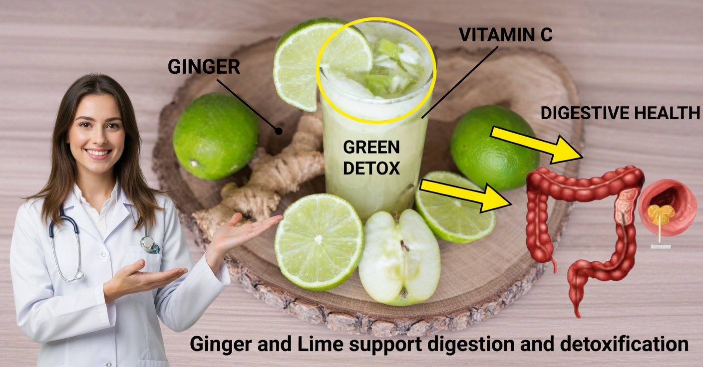 Jugo de Jengibre, Manzana y Limón para Desintoxicar el Colon