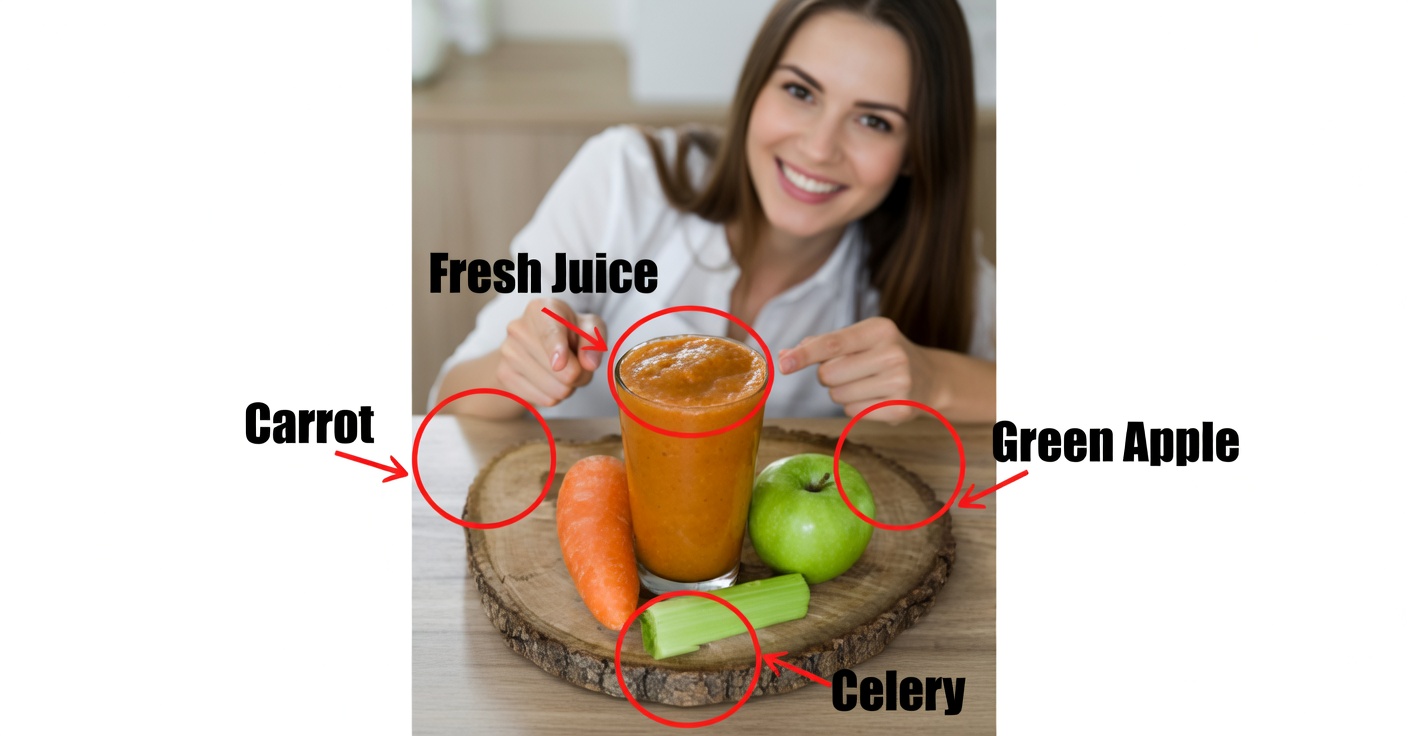 Jugo de Papa, Manzana Verde y Zanahoria: Alivio Natural para la Gastritis