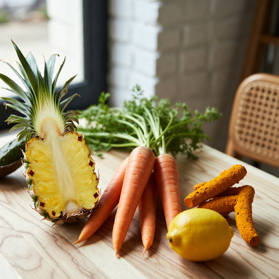 Crafting the Ultimate Immune-Boosting Pineapple, Carrot, Turmeric, and Lemon Juice
