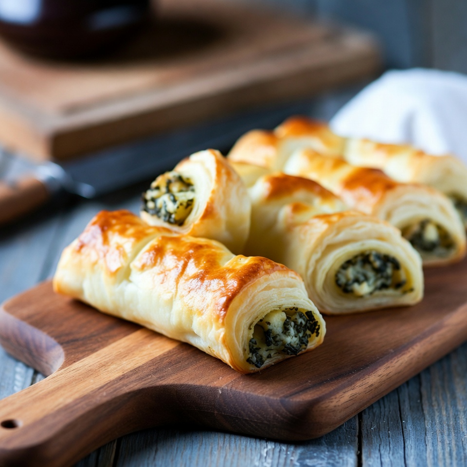 Spinach and Cheese Puff Pastry Rolls