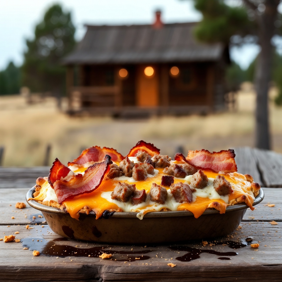 Cheesy Bacon and Sausage Breakfast Bake