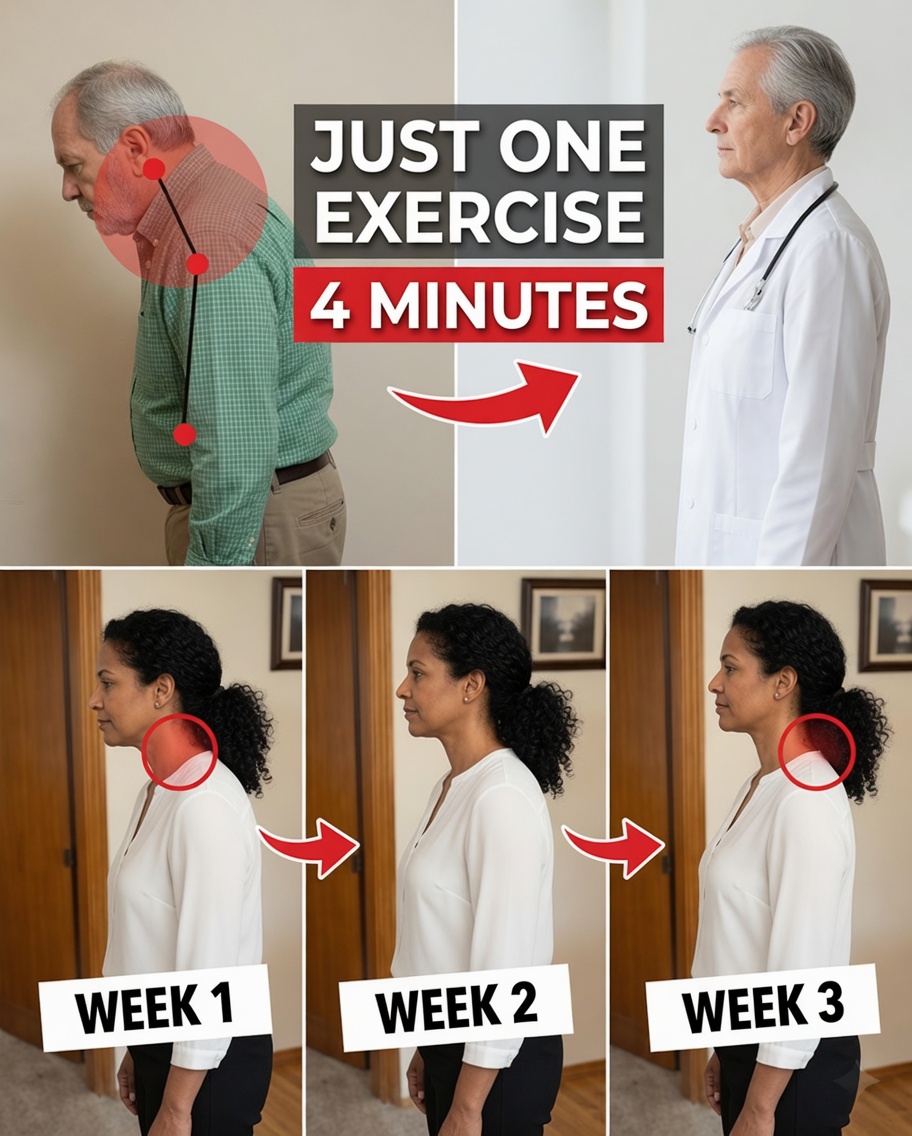 How to Fix Forward Head Posture After 60 in Just 4 Minutes – The Gentle Routine Recommended by Japan’s Oldest Doctor