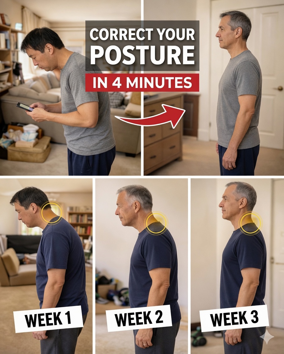 How to Fix Forward Head Posture After 60 in Just 4 Minutes – The Gentle Routine Recommended by Japan’s Oldest Doctor