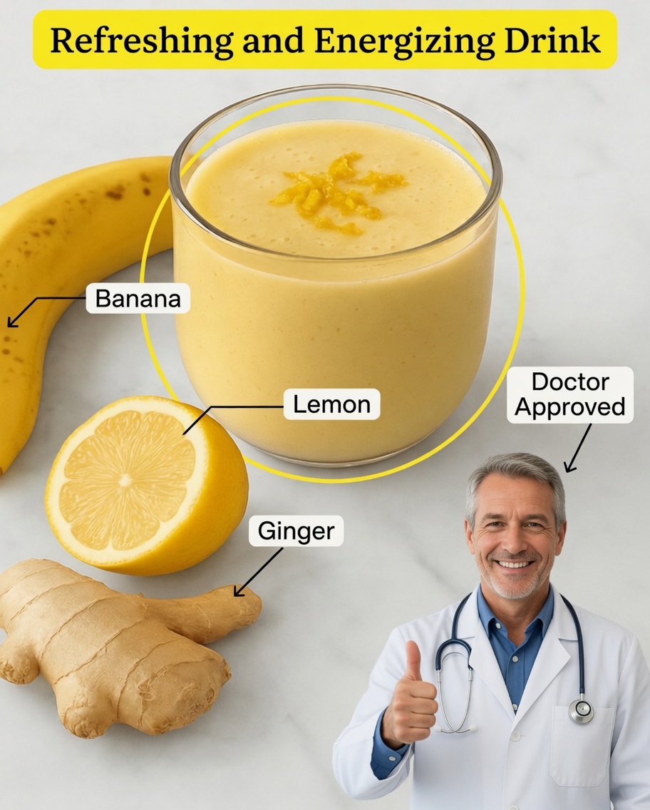 Start the Day with Energy: Natural Banana, Lemon, and Ginger Smoothie